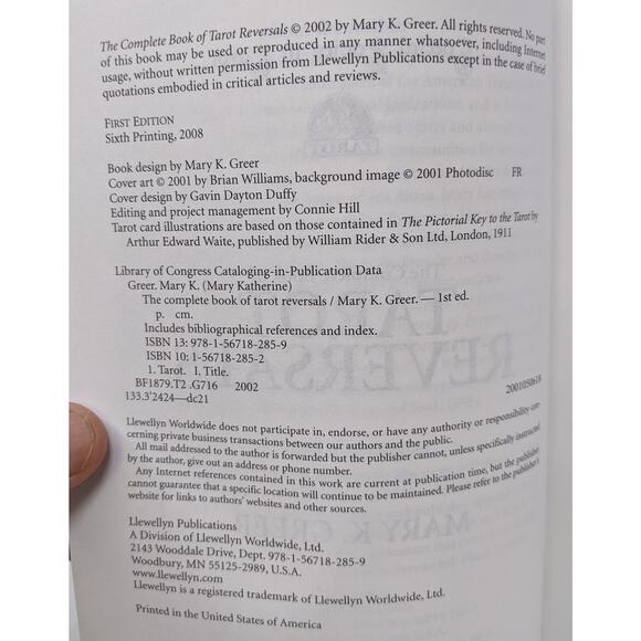 The Complete Book of Tarot Reversals (Special Topics in Tarot ) Mary Greer - Picture 3 of 8